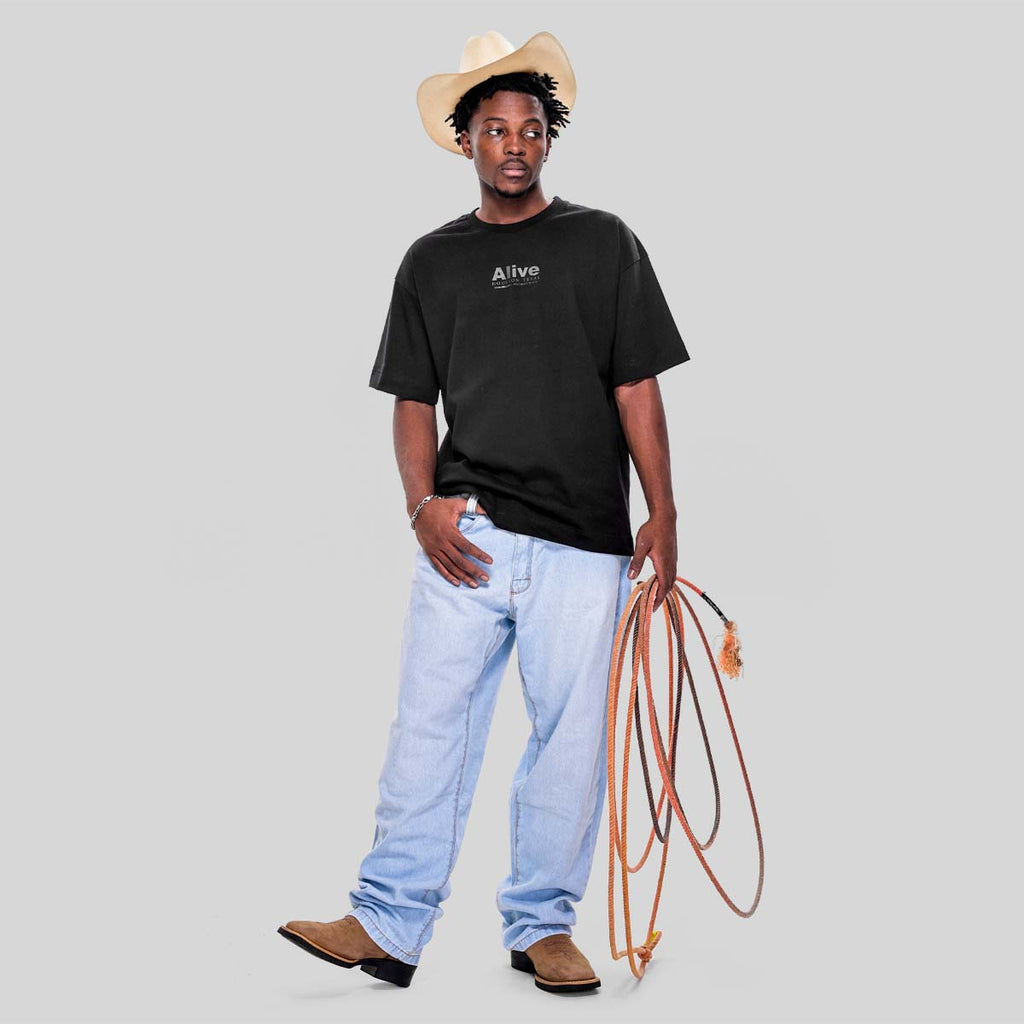 Camiseta Alive Oversized Houston Preto - Texas