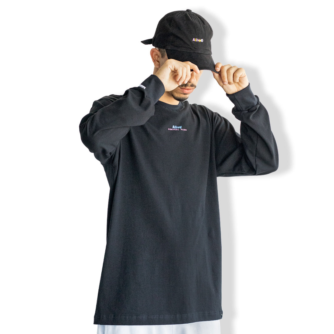 Camiseta Alive Central Park Preto Manga Longa