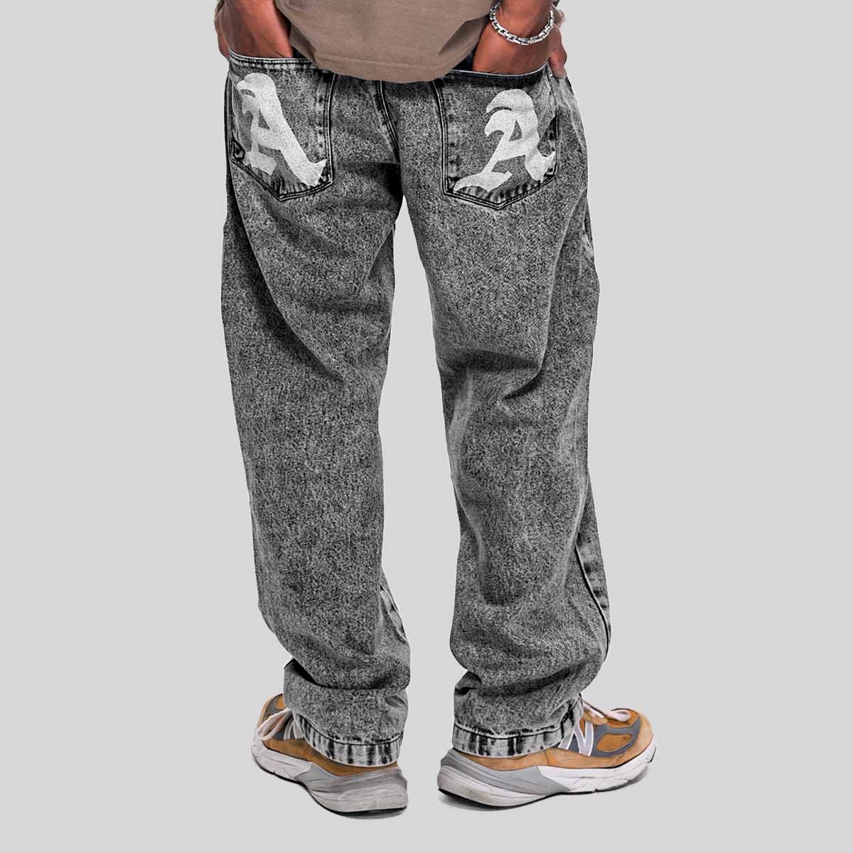 Calça Alive Jeans Semi Baggy Dark Wash Cinza - Texas