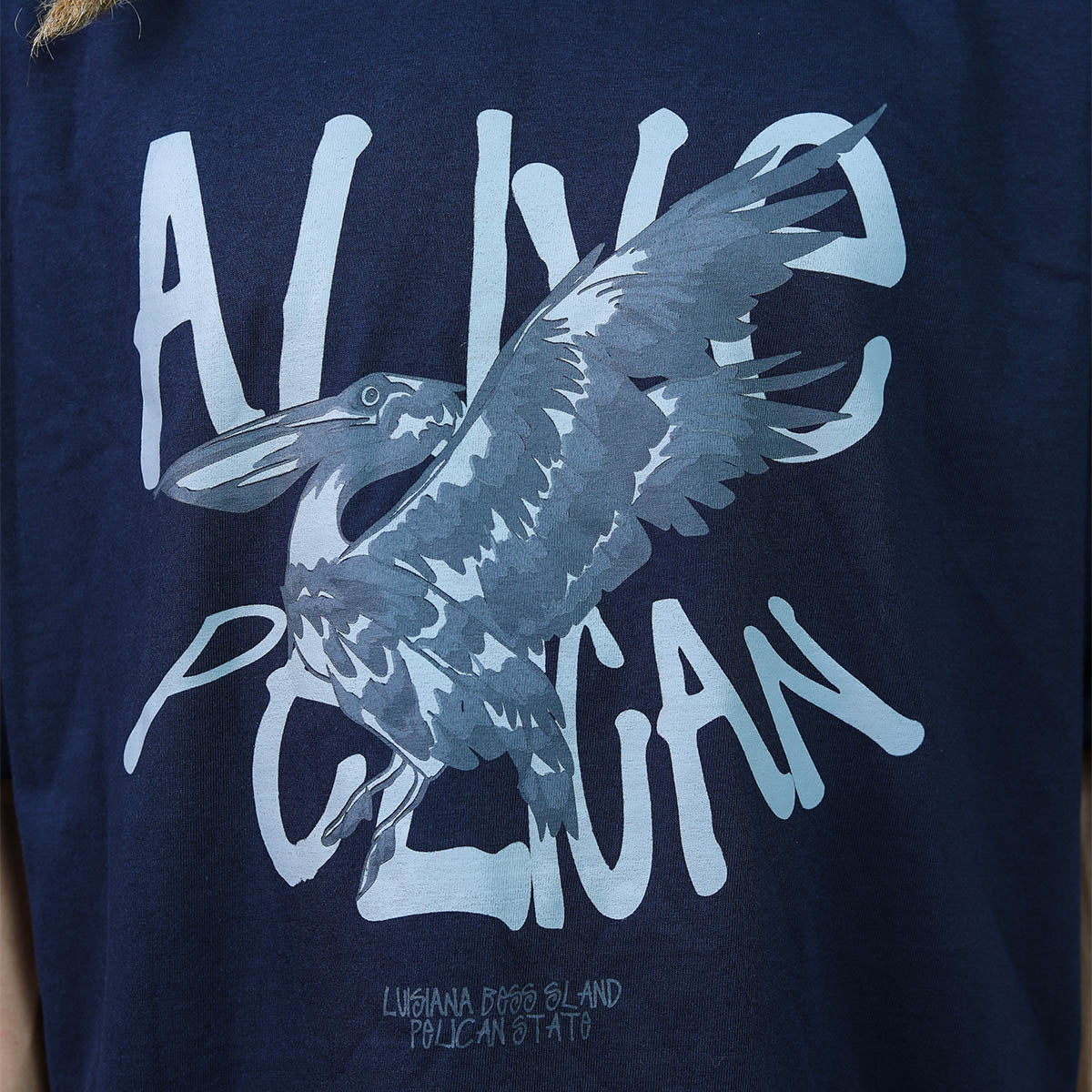 Camiseta Alive Oversized Pelican Azul Marinho