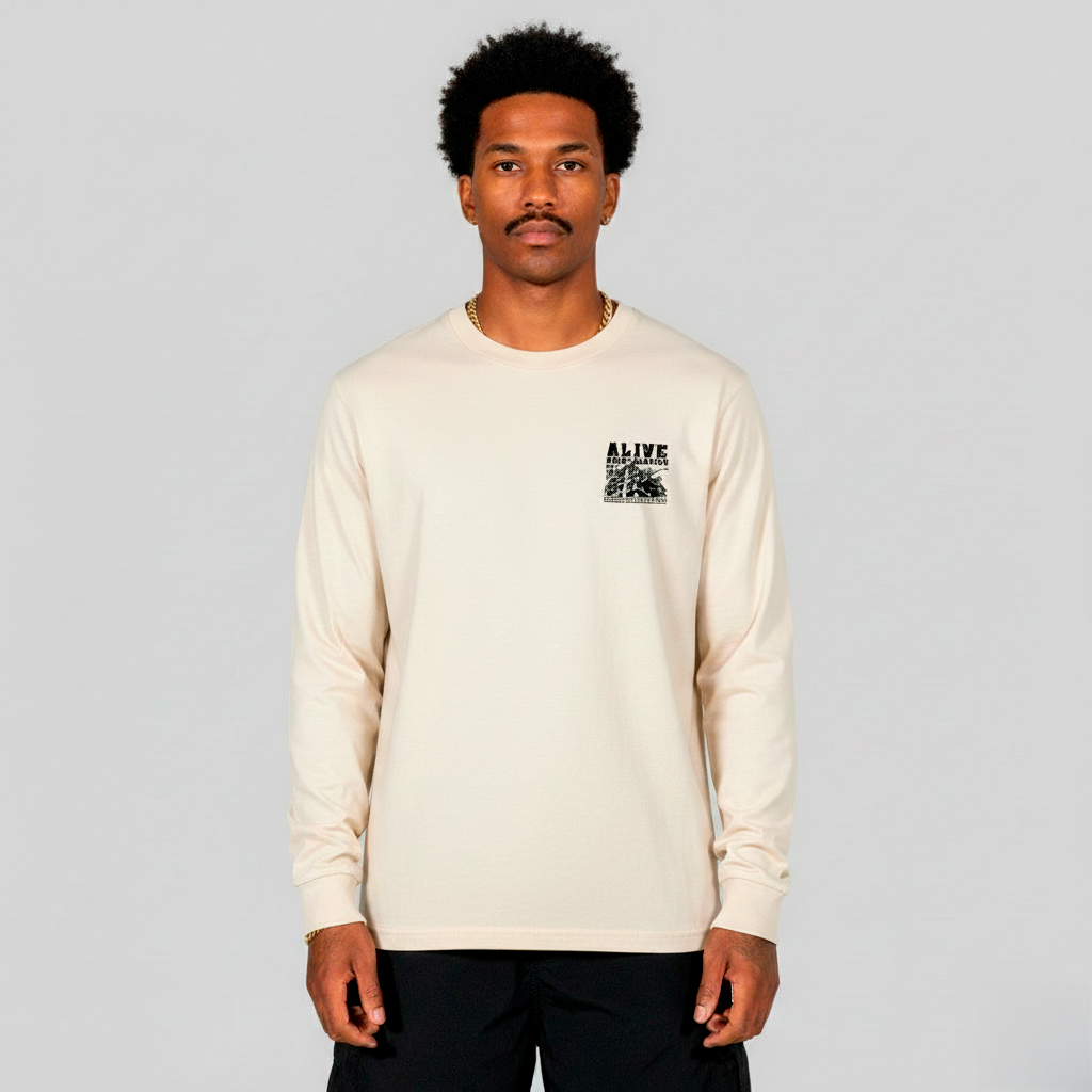 Camiseta Alive Manga Longa Construction Off White