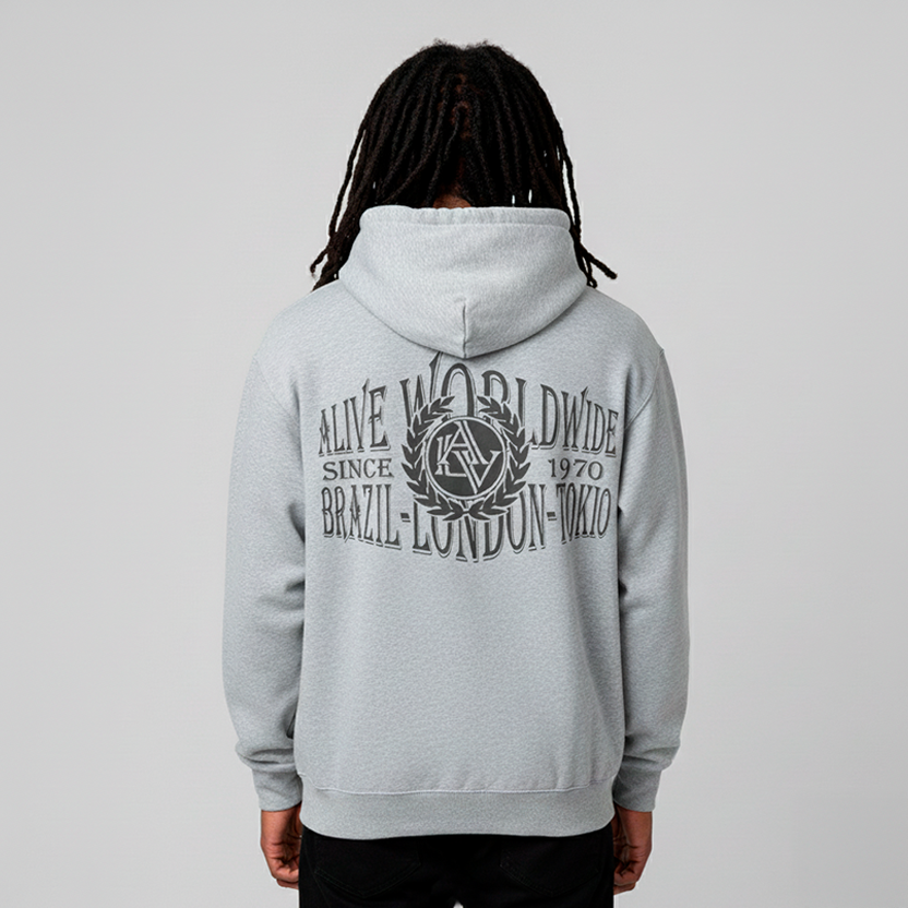 Moletom Alive Worldwide Cinza